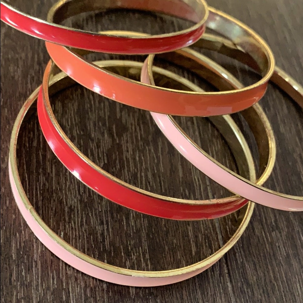 WARM Orangey/Gold tone bangles EUC